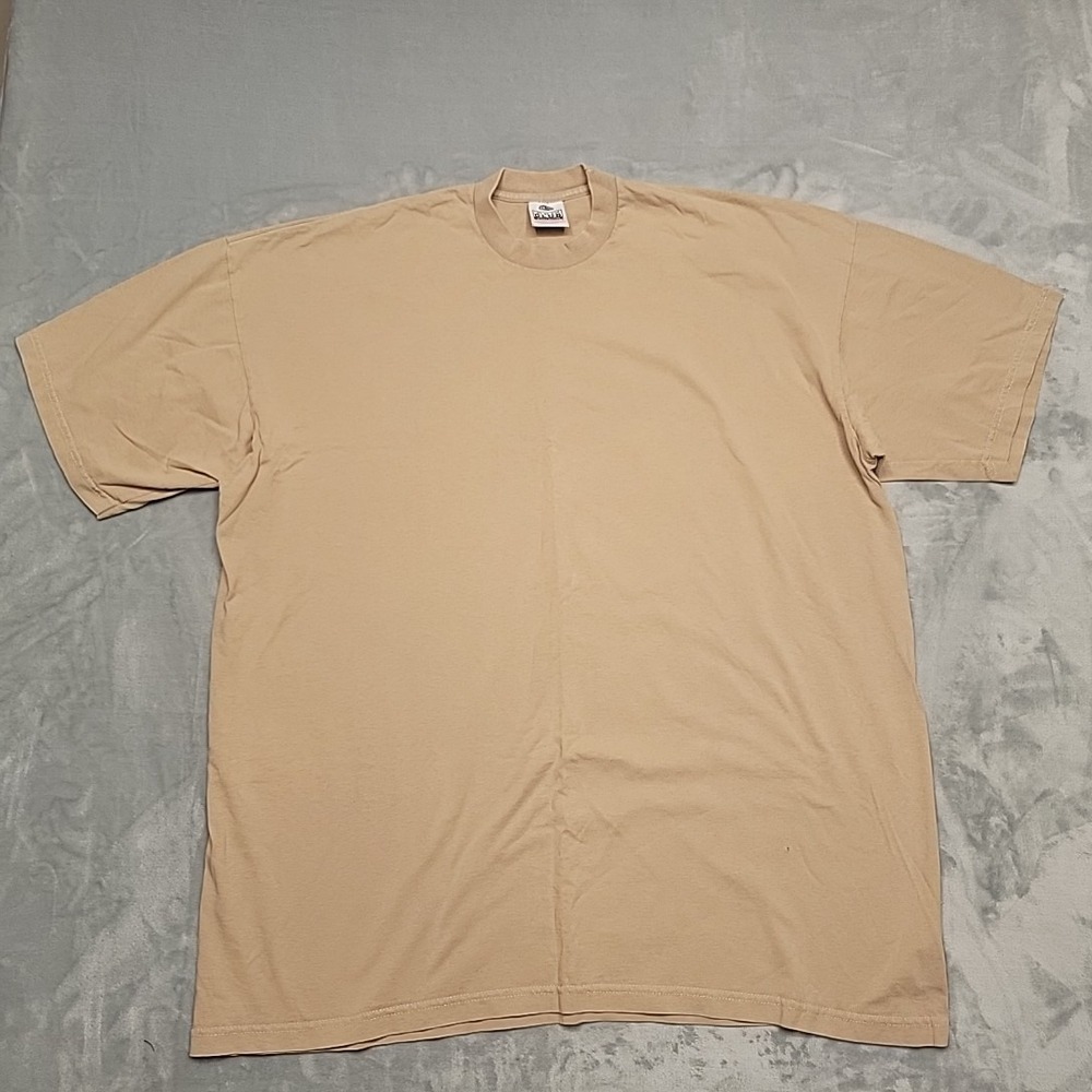 Vintage Pro Club Shirt Mens 4XL Tall Tan Heavy Weight Blank Made In USA Tee